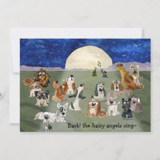 Barke die Hairy Angels Sing Dogs Xmas Card Feiertagskarte
