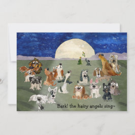 Barke die Hairy Angels Sing Dogs Xmas Card Feiertagskarte