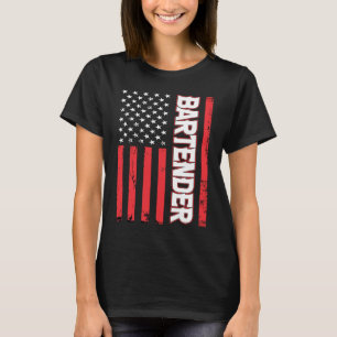 Barkeeper American Flag Bartending T-Shirt