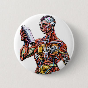 Barkeeper-Anatomie-Knopf Button