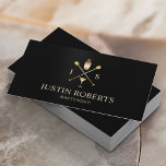 Barkeeper Bar Club Modernes Schwarzes & Altes Gold Visitenkarte<br><div class="desc">Barkeeper Bar Club Moderne Black & Gold Business Card.</div>