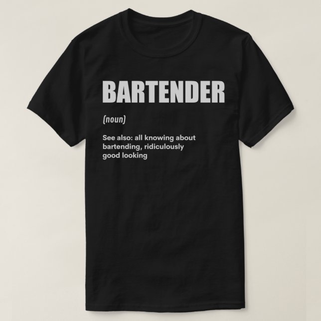 Barkeeper Barkeeper Funny Definition T-Shirt (Design vorne)