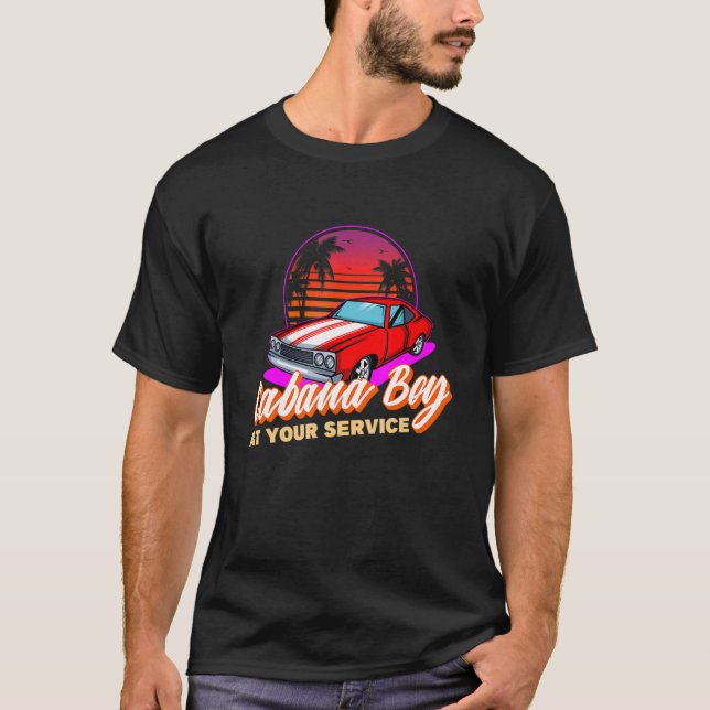 Barkeeper Beach Party Cabana Boy zu Ihrer Verfügun T-Shirt (Vorderseite)