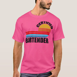 Barkeeper beglaubigte Vintage Retro-Stellenbezeich T-Shirt