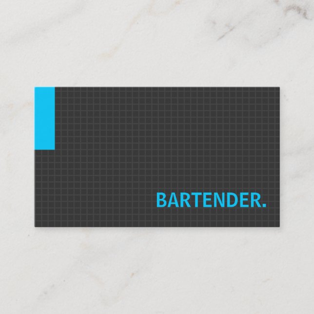 Barkeeper - Blau mit mehreren Verwendungszwecken Visitenkarte (Vorderseite)