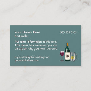 Barkeeper Blue Visitenkarte