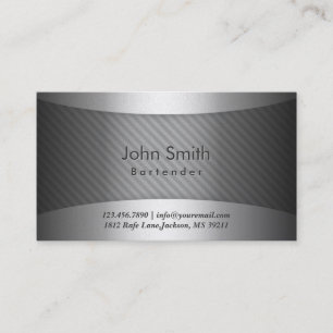 Barkeeper Business Card für moderne Metallstreife Visitenkarte