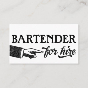 Barkeeper Business Cards - Cool Vintag Visitenkarte