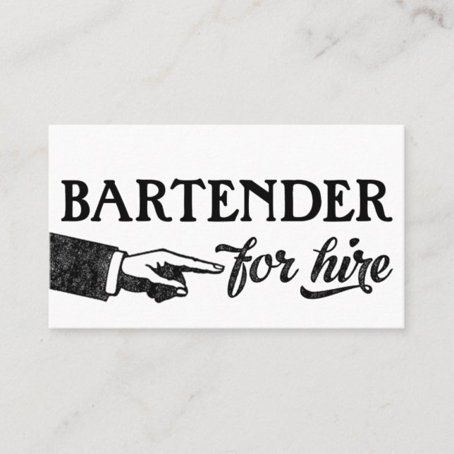 Barkeeper Business Cards - Cool Vintag Visitenkarte (Vorderseite)