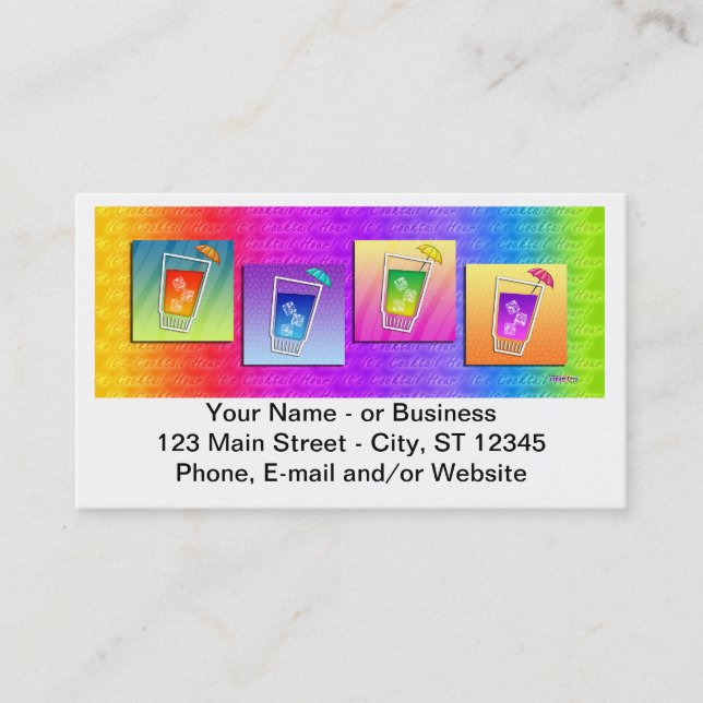 Barkeeper, Cocktail Business Card Visitenkarte (Vorderseite)