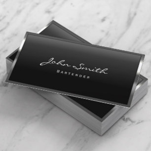 Barkeeper Coole Metallbänder Moderne Visitenkarte