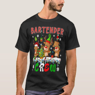 Barkeeper Crew Drei Niedliche Rentierer des Weihna T-Shirt