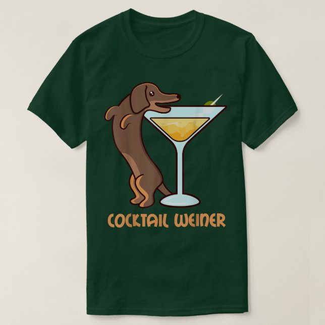 Barkeeper Dackel Dackel COCKTAIL WEIN Hund T-Shirt (Design vorne)