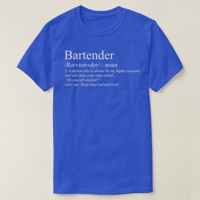 Barkeeper Definition T-Shirt Classic TShirt (Design vorne)