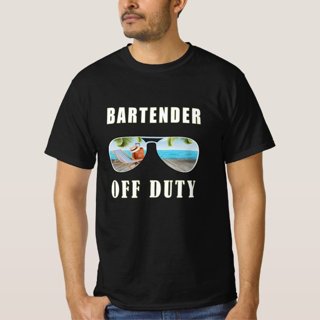 Barkeeper der Sonnenbrille Palmen Urlaub T-Shirt (Vorderseite)