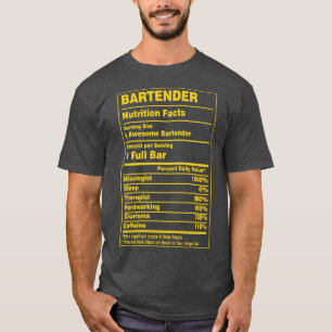 Barkeeper Ernährungsfakte T-Shirt