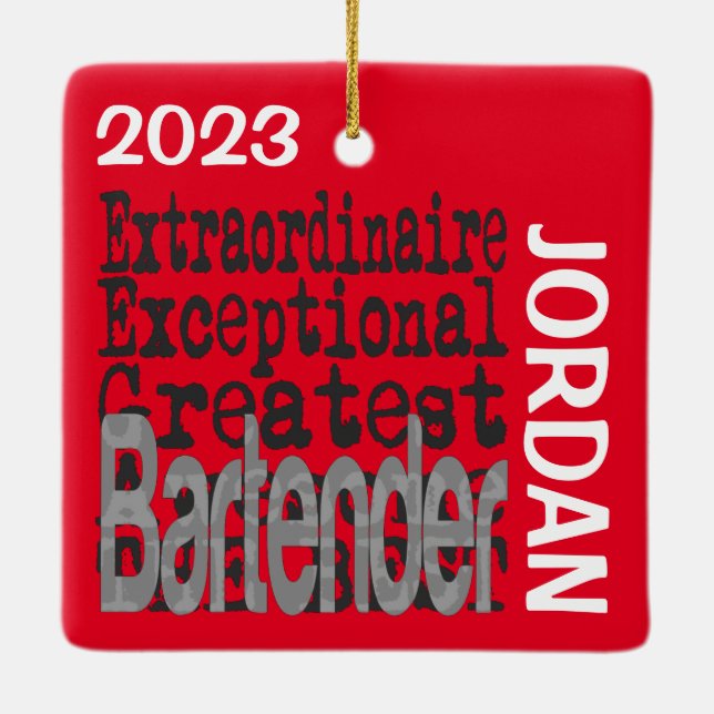 Barkeeper Extraordinaire CUSTOM Keramikornament (Rückseite)
