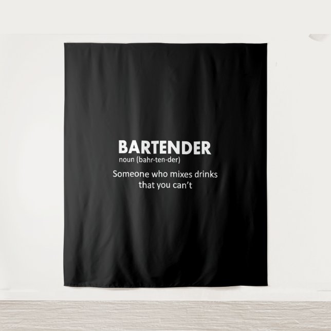 Barkeeper Funny Barkeeper Definition Beer Vodka Wh Wandteppich (Vorderseite)
