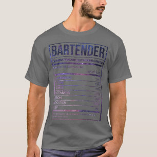 Barkeeper Funny Bartending Nutrition Label 2 T-Shirt