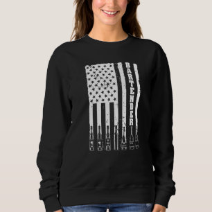 Barkeeper für Männer Frauenflagge Patriotic Barten Sweatshirt