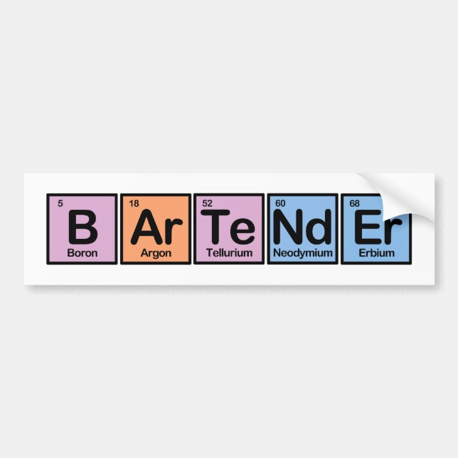 Barkeeper gemacht von den Elementen Autoaufkleber (Vorne)