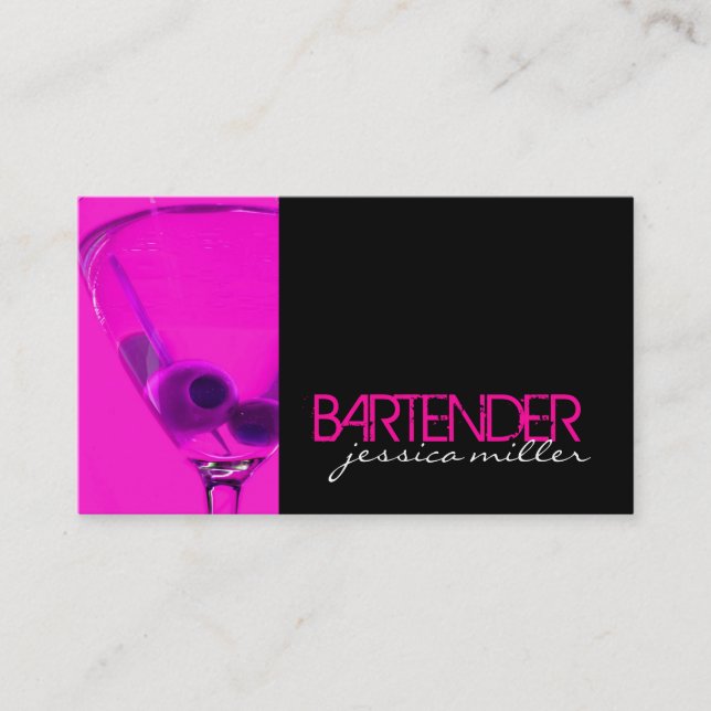 Barkeeper-Geschäfts-Karte Visitenkarte (Vorderseite)