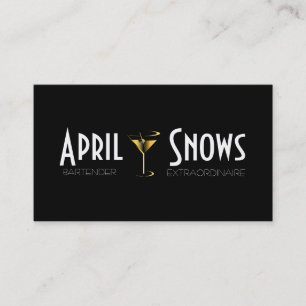 Barkeeper-Geschäfts-Karten-Goldmartini-Cocktail Visitenkarte