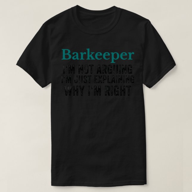 Barkeeper-Geschenke für Männer T-Shirt (Design vorne)