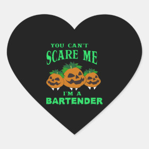Barkeeper Halloween Herz-Aufkleber