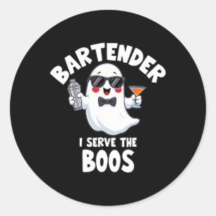 Barkeeper Halloween Kostüm I diene den Boos Men W Runder Aufkleber