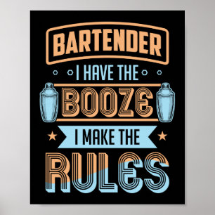 Barkeeper, ich habe den Schwung, die Regeln lustig Poster