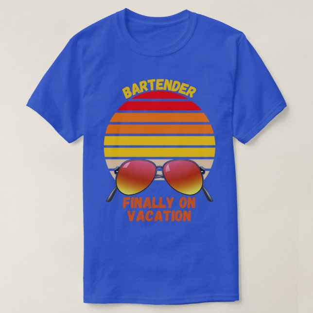 Barkeeper im Urlaub T-Shirt (Design vorne)