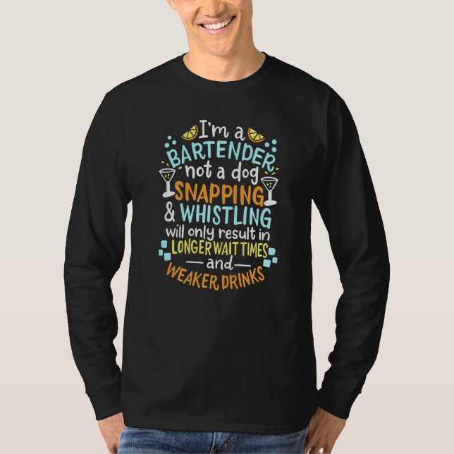 Barkeeper kein Hundekellner Barman T-Shirt (Vorderseite)