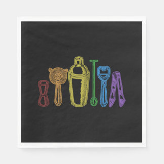 Barkeeper LGBT Rainbow Barmaid Barman Mixologe Serviette