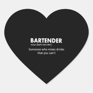 Barkeeper Lustige Barkeeper-Definition Bier Wodka Herz-Aufkleber