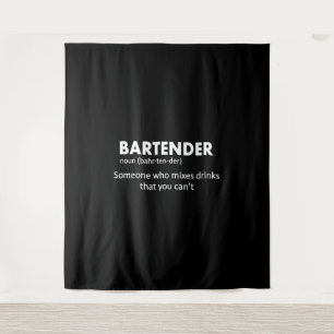 Barkeeper Lustige Barkeeper-Definition Bier Wodka Wandteppich