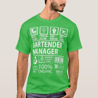 Barkeeper Manager Multitasking-Jobübergabeelement T-Shirt