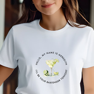 Barkeeper Margarita Cocktail Personalisiertes Even T-Shirt