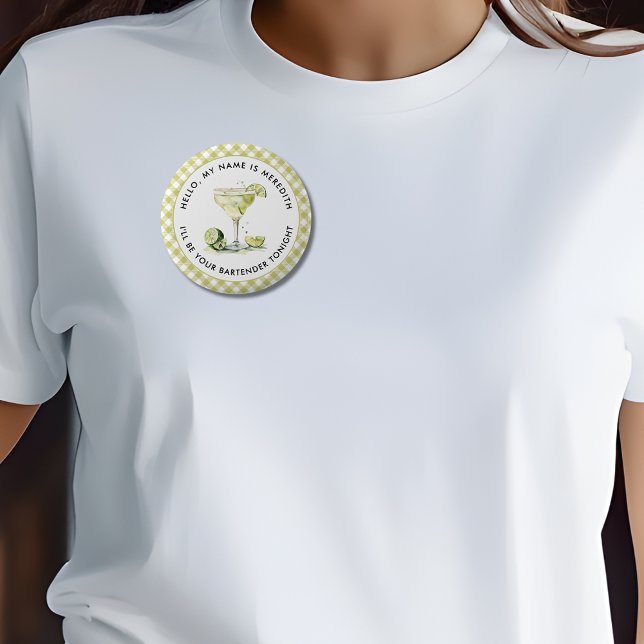 Barkeeper Margarita Cocktail Veranstaltung Button (Bartender Margarita Cocktail Personalized Logo Event Button)