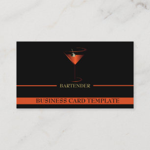 Barkeeper-Meldebogen Red Martini-Logo-Barkeeper Visitenkarte