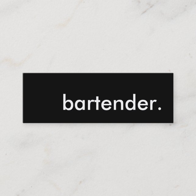 Barkeeper. Mini Visitenkarte (Vorderseite)