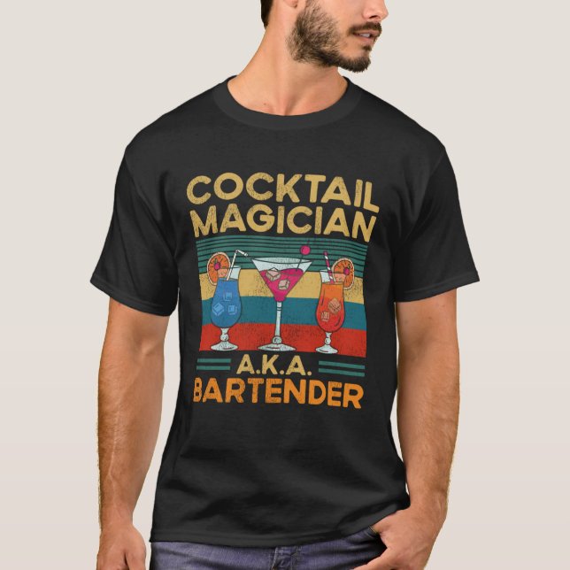 Barkeeper Mixologe Cocktail Magician A K A Barte T-Shirt (Vorderseite)