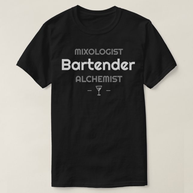 Barkeeper Mixologist Alchemist Cocktail T-Shirt (Design vorne)