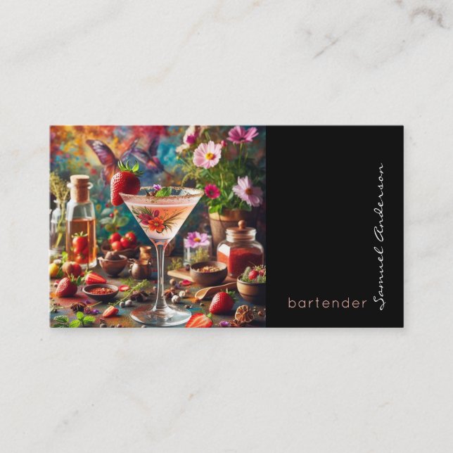 Barkeeper Mixologist Business Cards Visitenkarte (Vorderseite)