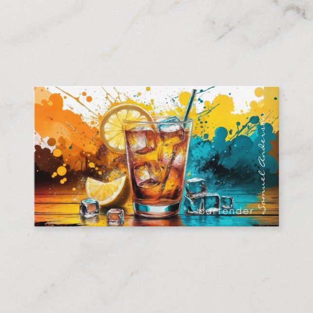 Barkeeper Mixologist Business Cards Visitenkarte (Vorderseite)