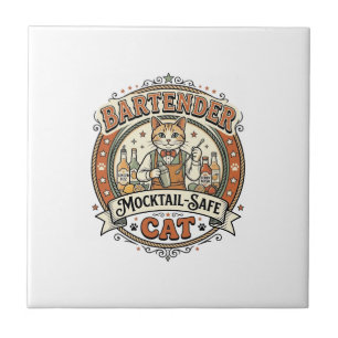 Barkeeper Mocktail-sicher Katze Barkeeper Mocktail Fliese