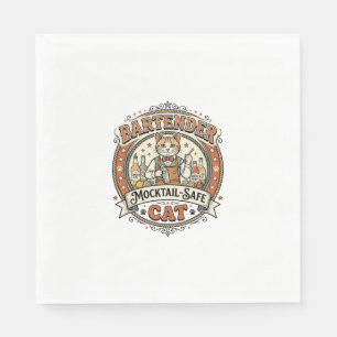 Barkeeper Mocktail-sicher Katze Barkeeper Mocktail Serviette