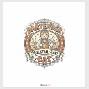 Barkeeper Mocktail-sicherer Katze Barkeeper Mockta Aufkleber