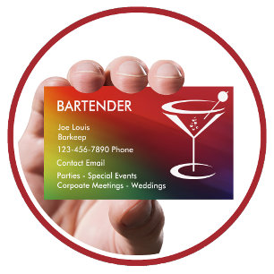 Barkeeper Moderne Coole Visitenkarten Visitenkarte