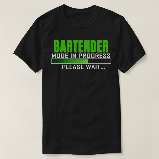 Barkeeper-Modus im Gange Bitte warten Sie auf Zita T-Shirt (Design vorne)